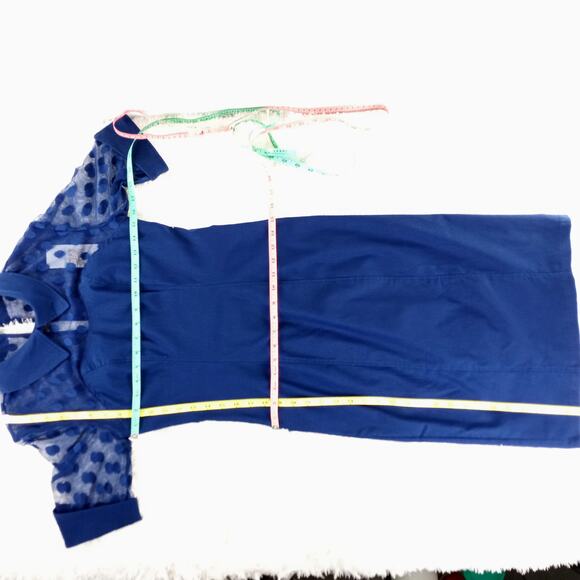 Belle Poque Elegant Retro Style Navy Pencil Dress Polka Dots Small NWT - Picture 10 of 12